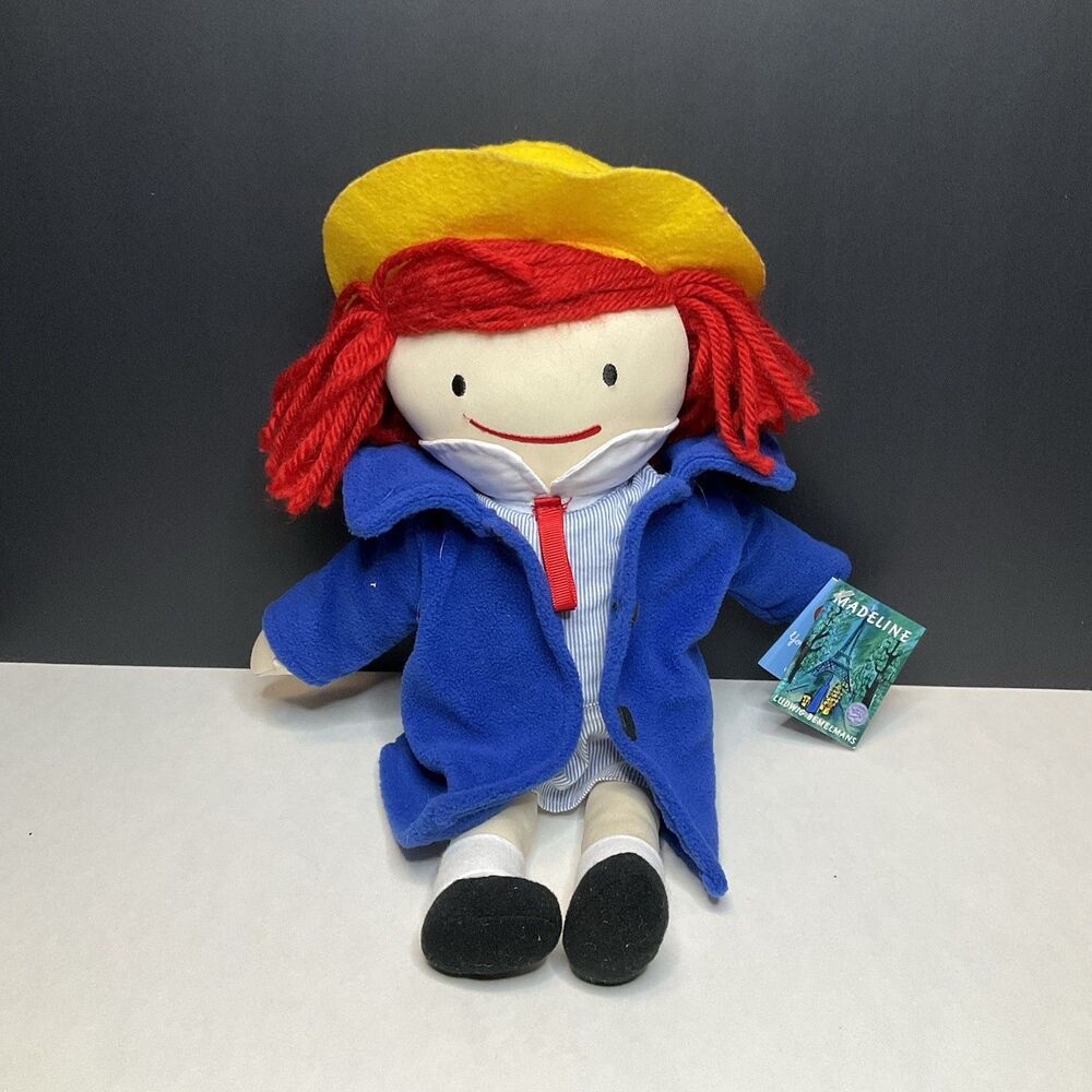 Yottoy Classic Madeline 16" Plush Doll NEW with Tags Blue Coat Yellow Hat